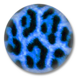 Blaues Leopard print - Button Badge