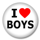 I Love Boys Button Badge / Ansteckbutton