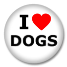 I Love Dogs Button Badge / Ansteckbutton