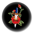 Oldschool Rose Button Badge / Ansteckbutton