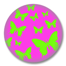 Pinker Schmetterling Button