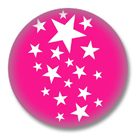 Pinker Button Badge mit weissen Sternchen