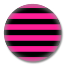 Schwarz / Pink gestreifter Button