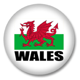 Wales Flagge Button