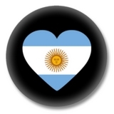 Argentinien Button — Flagge von Argentinien als Herz