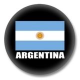 Argentinien Button — Argentinische Flagge auf schwarzem Hintergrund
