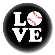 Baseball Button – Love auf Schwarz