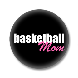 Basketball Button – Basketball Mom - Schwarz/Weiß/Pink