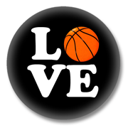 Basketball Button – Love auf Schwarz