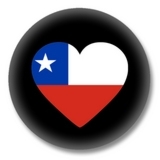 Chile Button — Flagge von Chile als Herz
