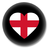 England Button - Flagge als Herz
