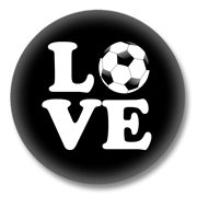 Fußball Button – Love auf Schwarz