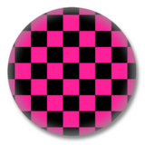 Pink Schwarz karierter Button Badge / Ansteckbutton