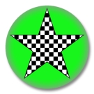 Karierter Stern Button Badge / Ansteckbutton - Grün