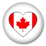 Kanada Button — Flagge von Kanada in Herzform