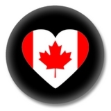 Kanada Button — Flagge von Kanada als Herz