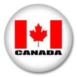 Kanada Button — Kanadische Flagge auf weißem Hintergrund