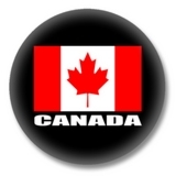 Kanada Button — Kanadische Flagge auf schwarzem Hintergrund