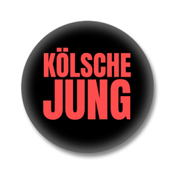 Kölsche Jung Button – Rot auf Schwarz