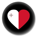 Malta Button - Flagge als Herz