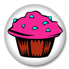 Pink Muffin Button Badge / Kitsch Kawaii Ansteckbutton