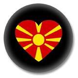 Mazedonien Button - Flagge als Herz