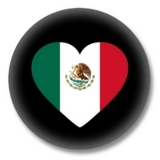 Mexiko Button — Flagge von Mexiko als Herz