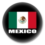 Mexiko Button — Mexikanische Flagge auf schwarzem Hintergrund