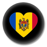 Moldawien Button - Flagge als Herz