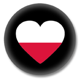 Polen Button - Flagge als Herz