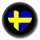 Schweden Button - Flagge als Herz