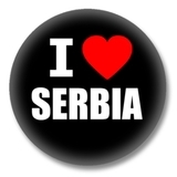 Serbien Ansteckbutton — I love Serbia