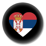 Serbien Button - Flagge als Herz