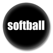 Softball Button – Weiß auf Schwarz