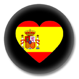 Spanien Button - Flagge als Herz