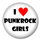 I Love Punkrock Girls - Sprüche Button Badge