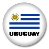 Uruguay Button — Uruguay Flagge auf weißem Hintergrund