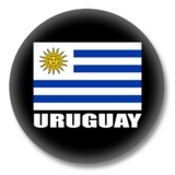 Uruguay Button — Uruguay Flagge auf schwarzem Hintergrund