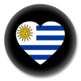 Uruguay Button — Flagge von Uruguay als Herz